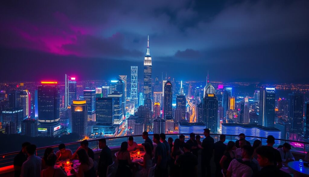 חיי לילה עיר צבעונית